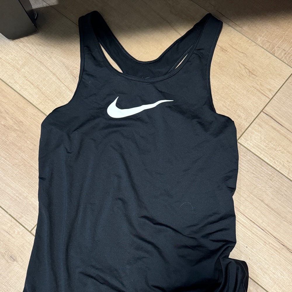 Nike Women's Black and White Tank Top
